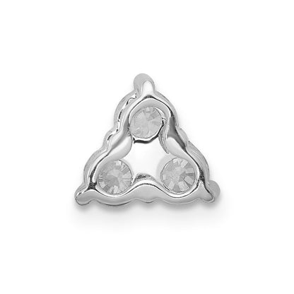 14K Weißgold Labor-Diamant VS/SI+ G+ Dreistein-Dreieck-Anhänger
