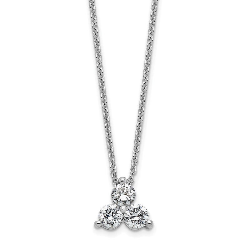 14K Weißgold True Origin 1/2 Karat Im Labor Gezüchtet Diamant Vs D E F Dreistein 18 Zoll Halskette