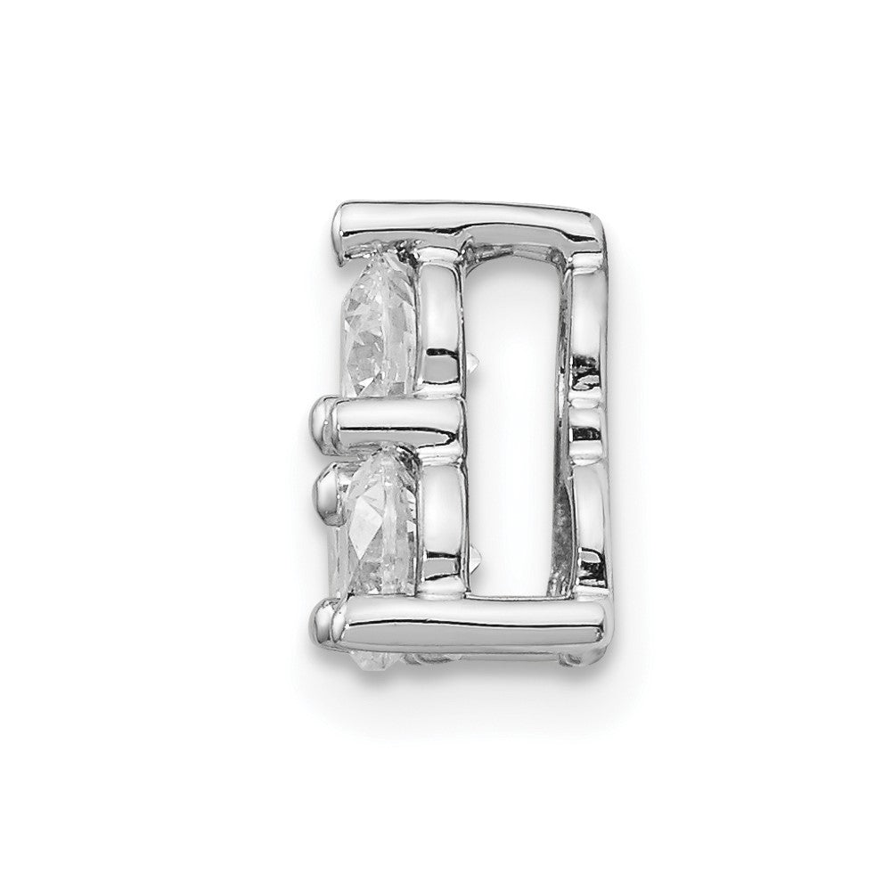 14K Weißgold Labor-Diamant VS/SI FGH Dreistein-Dreieck-Anhänger