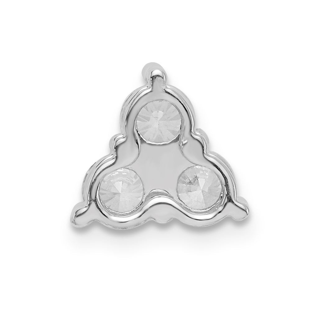 14K Weißgold Labor-Diamant VS/SI FGH Dreistein-Dreieck-Anhänger