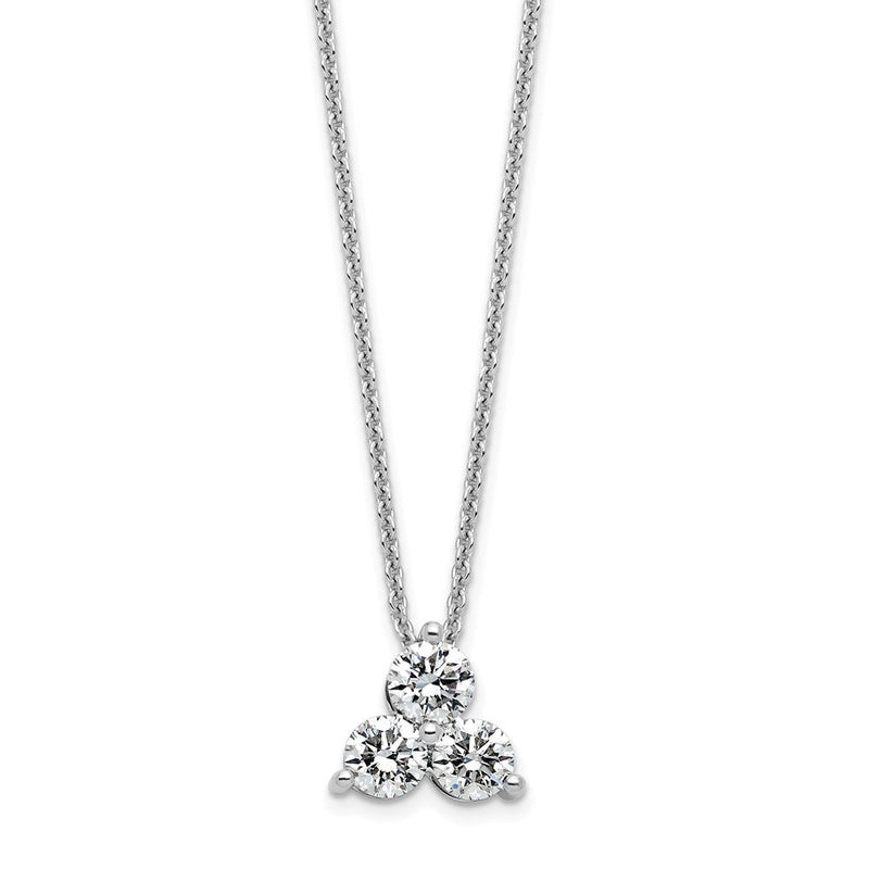 14K Weißgold True Origin 3/4 Karat Im Labor Gezüchtet Diamant Vs D E F Dreistein 18 Zoll Halskette