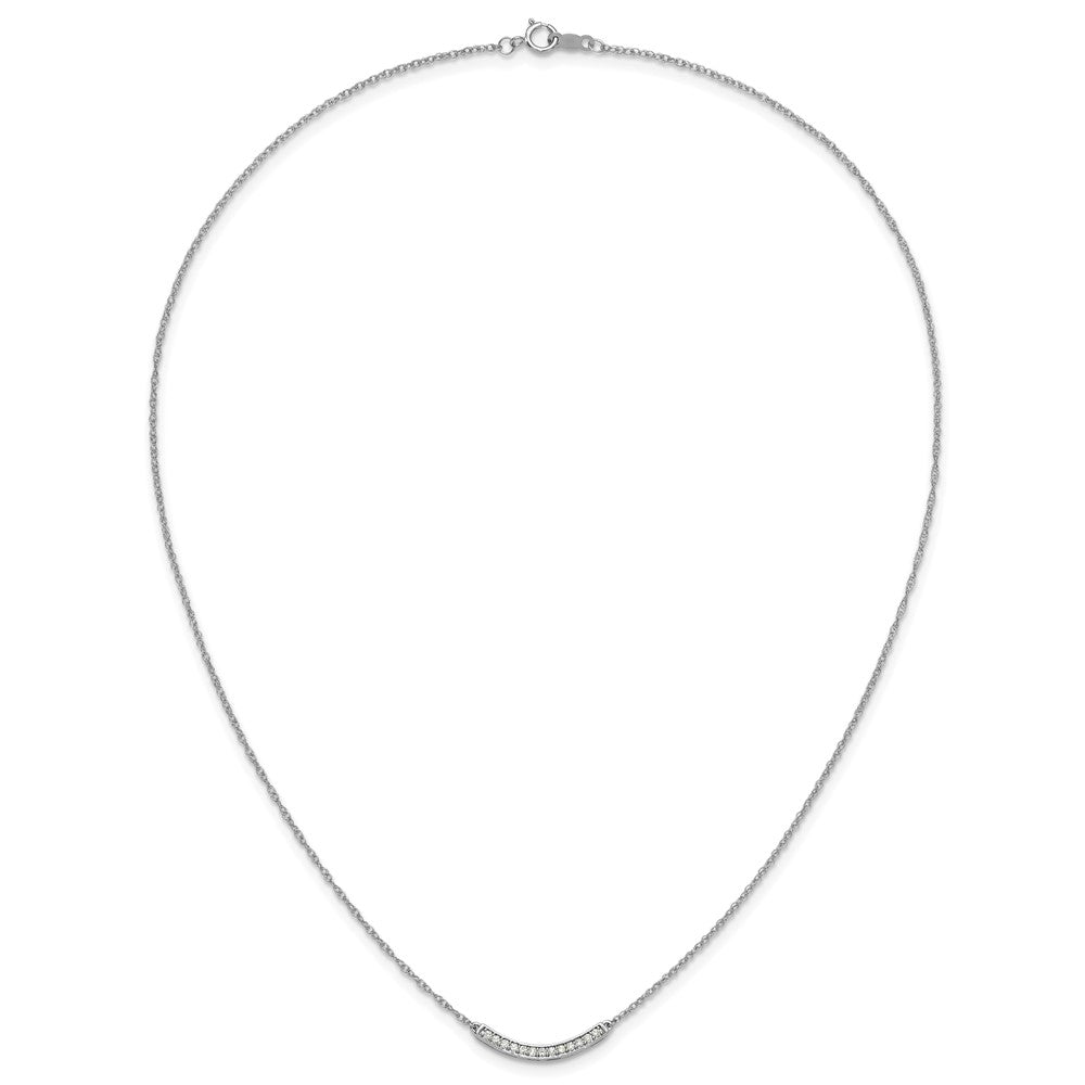 10K Weißgold Diamant Gebogen Stab 18 Zoll Halskette
