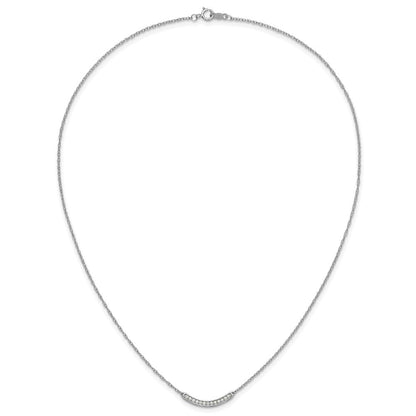 14K Weißgold Echt Diamant Gebogen Stab 18 Zoll Halskette