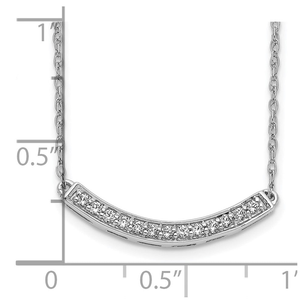 10K Weißgold Diamant Gebogen Stab 18 Zoll Halskette