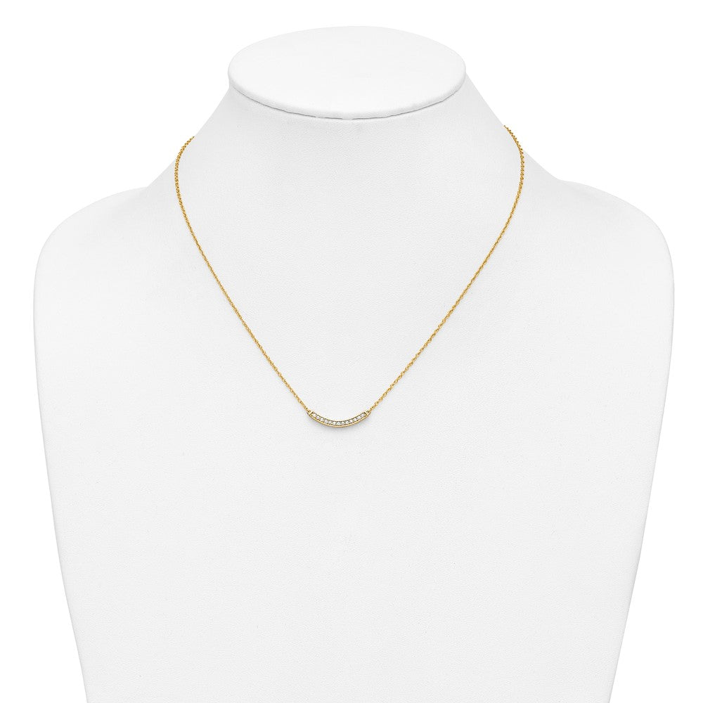 10K Gelbgold Diamant Gebogen Stab 18 Zoll Halskette