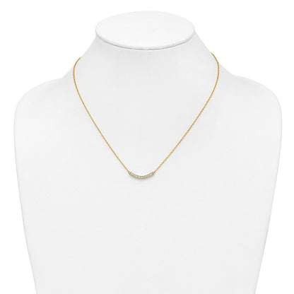 10K Gelbgold Diamant Gebogen Stab 18 Zoll Halskette