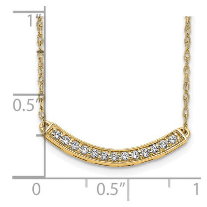 10K Gelbgold Diamant Gebogen Stab 18 Zoll Halskette