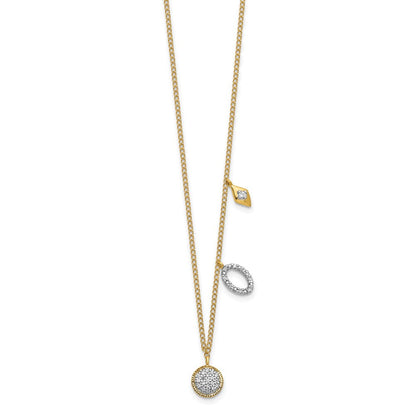 14K Gelbgold Echt Diamant Kreise 18 Zoll Halskette