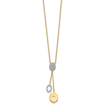 14K Gelbgold Echt Diamant Kreise 18 Zoll Hängend Halskette