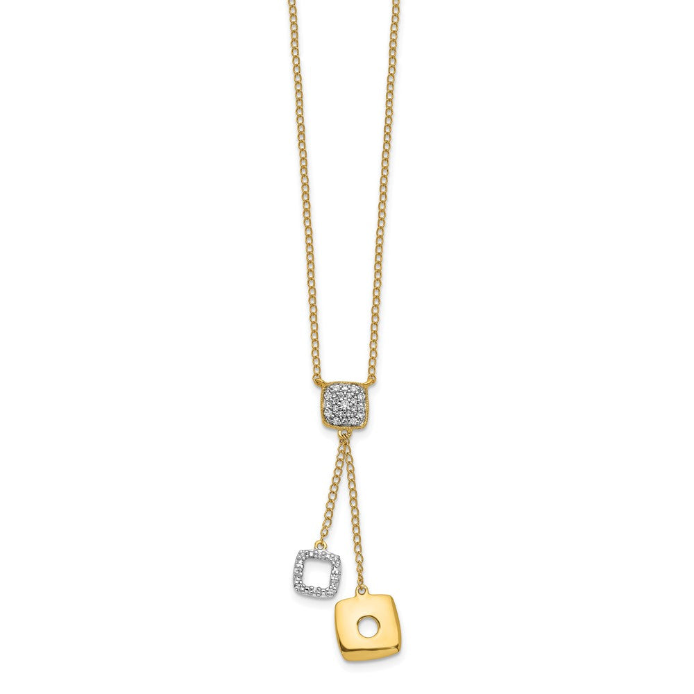 14K Gelbgold Echt Diamant Kreise 18 Zoll Hängend Halskette