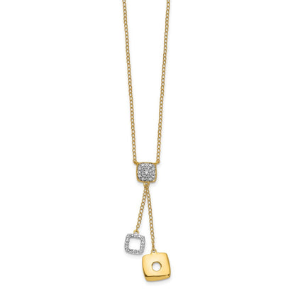 14K Gelbgold Echt Diamant Kreise 18 Zoll Hängend Halskette