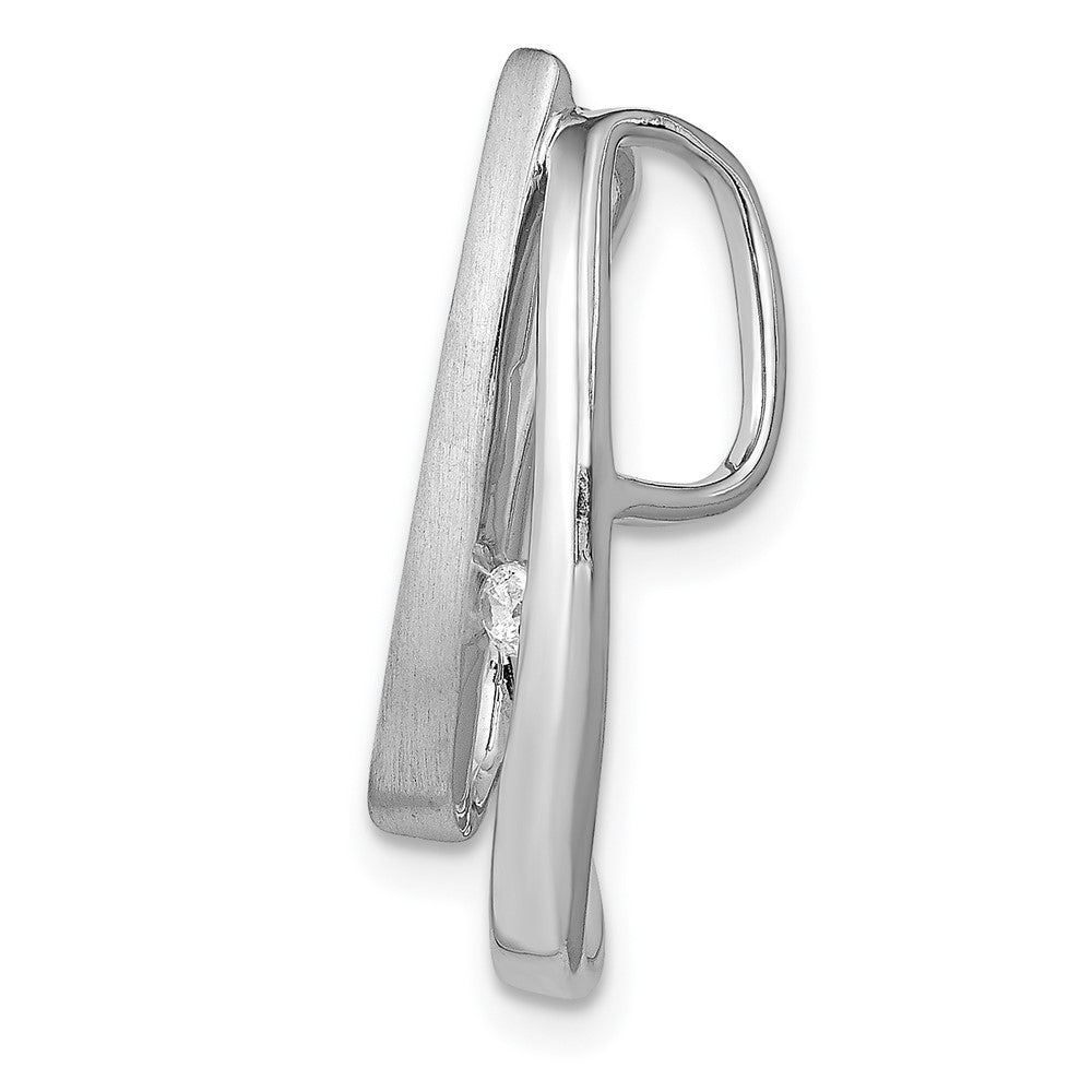 14K Weißgold 1/20ct. Echt Diamant Doppelt Tropfen Anhänger
