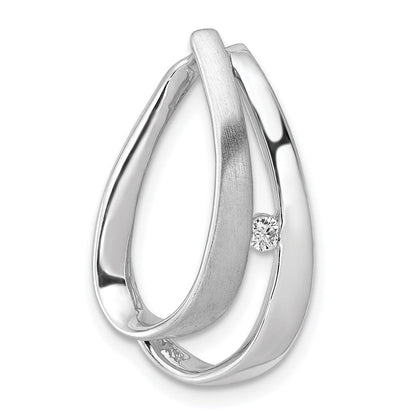 14K Weißgold 1/20ct. Echt Diamant Doppelt Tropfen Anhänger