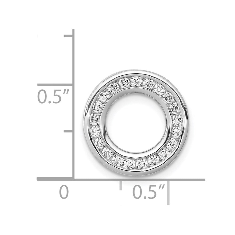 14K Weißgold 3/8ct. Echt Diamant Kanalfassung Set Kreis Kette Anhänger