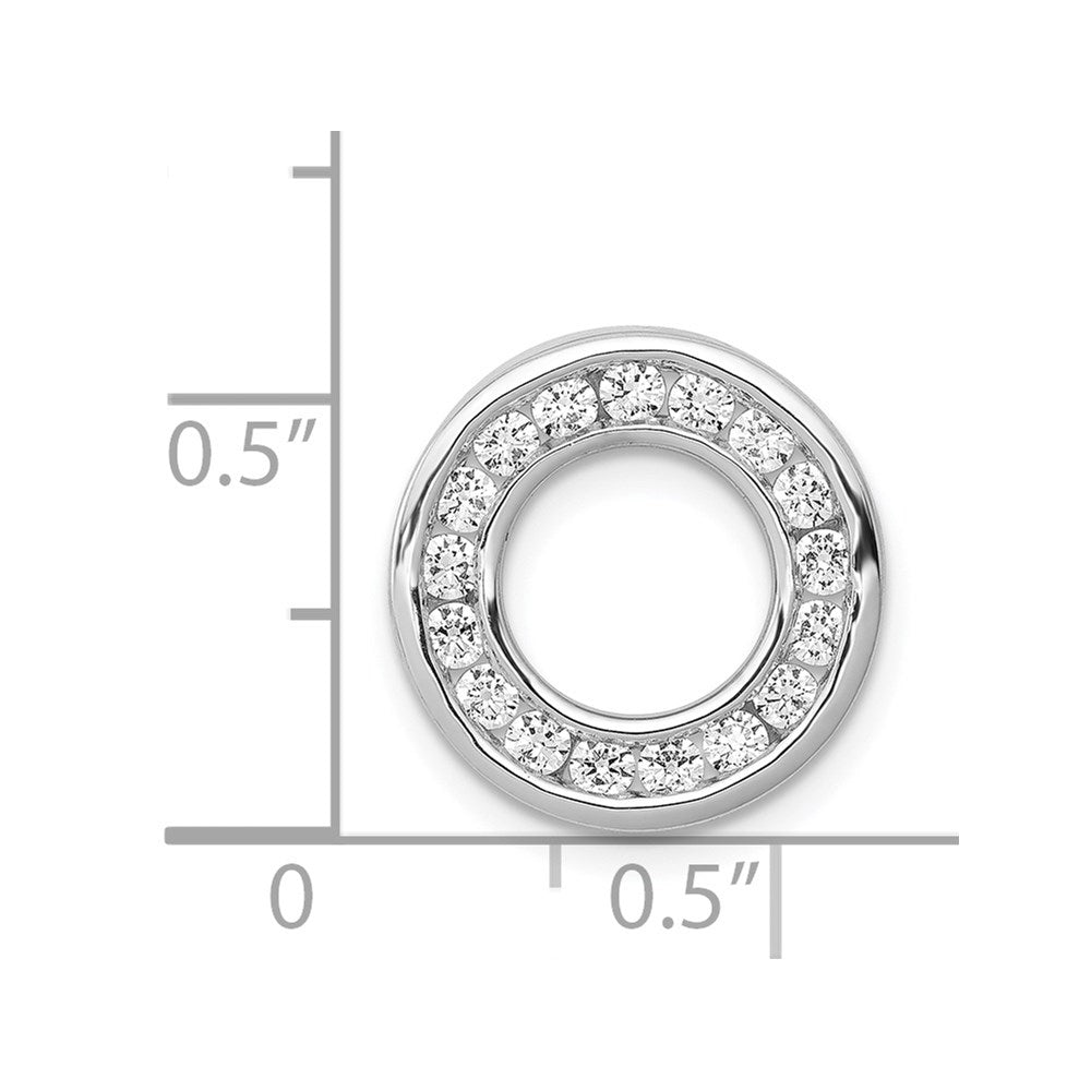 14K Weißgold 1/2ct. Echt Diamant Kanalfassung Set Kreis Kette Anhänger