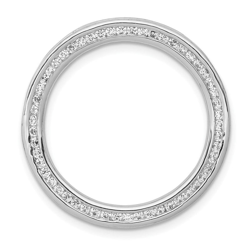 14K Weißgold Kreis-Kettengleitanhänger mit 0,5 ct. Labor-gezüchteten Diamanten VS/SI+ G+