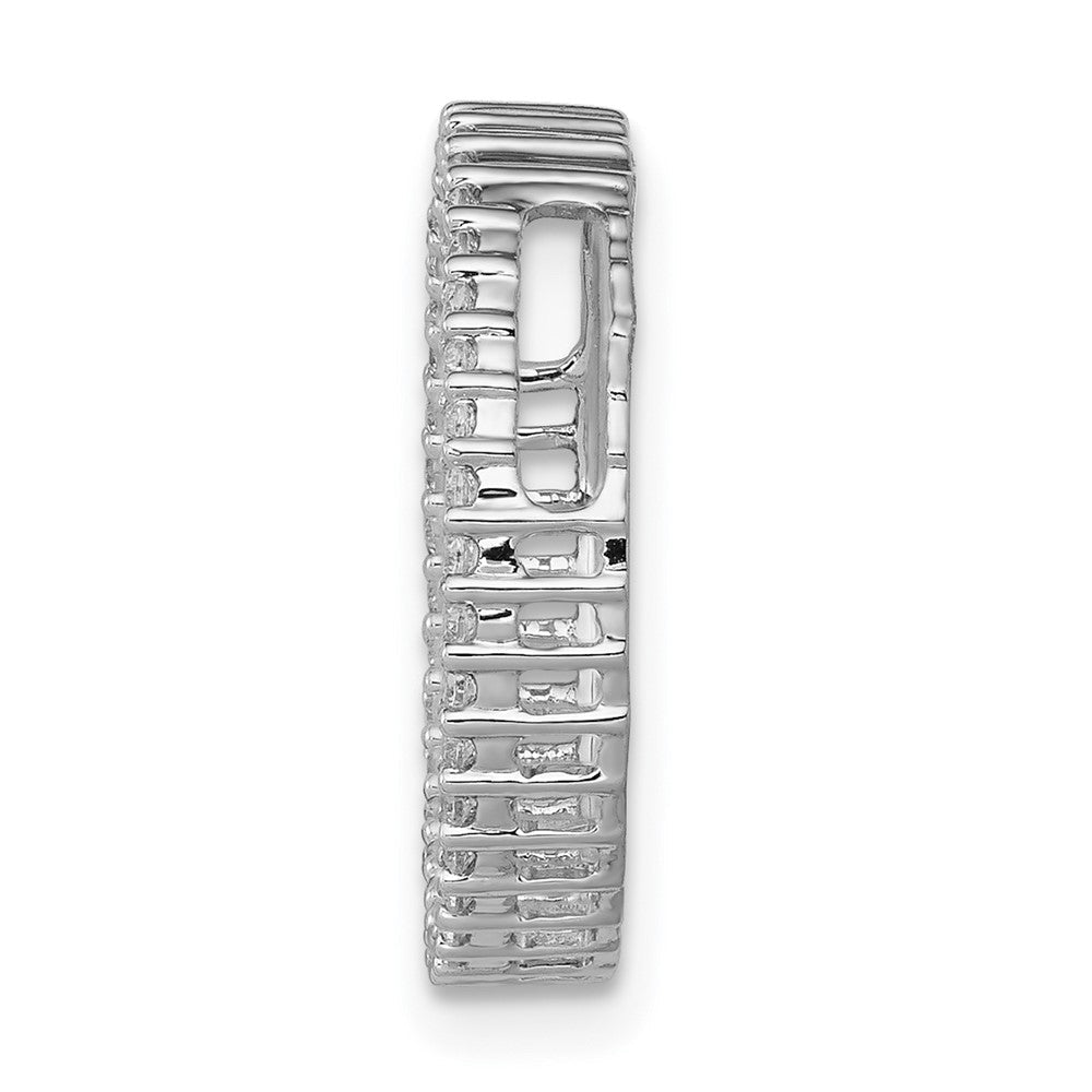 14K Weißgold 1/4ct. Echt Diamant Kreis Kette Anhänger