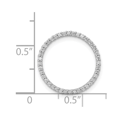 14K Weißgold 1/4ct. Echt Diamant Kreis Kette Anhänger