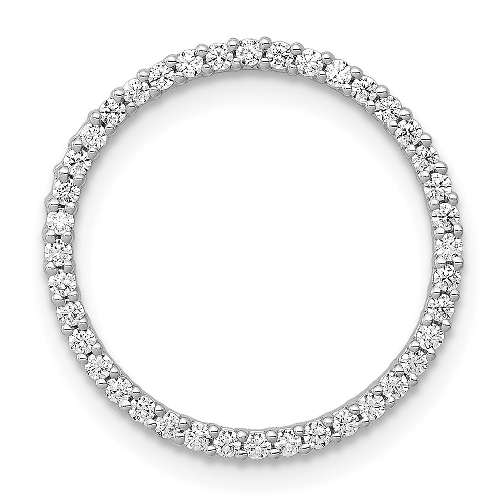 14K Weißgold 1/4ct. Echt Diamant Kreis Kette Anhänger