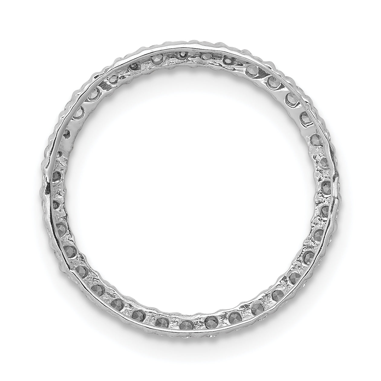 14K Weißgold Kreis-Kettenanhänger mit 0,33 ct. Labor-gezüchteten Diamanten VS/SI+ G+ zum Aufgleiten