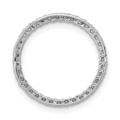 14K Weißgold Kreis-Kettenanhänger mit 0,33 ct. Labor-gezüchteten Diamanten VS/SI+ G+ zum Aufgleiten