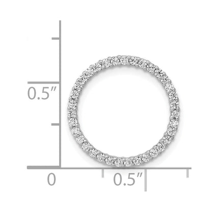 14K Weißgold 1/3ct. Echt Diamant Kreis Kette Anhänger