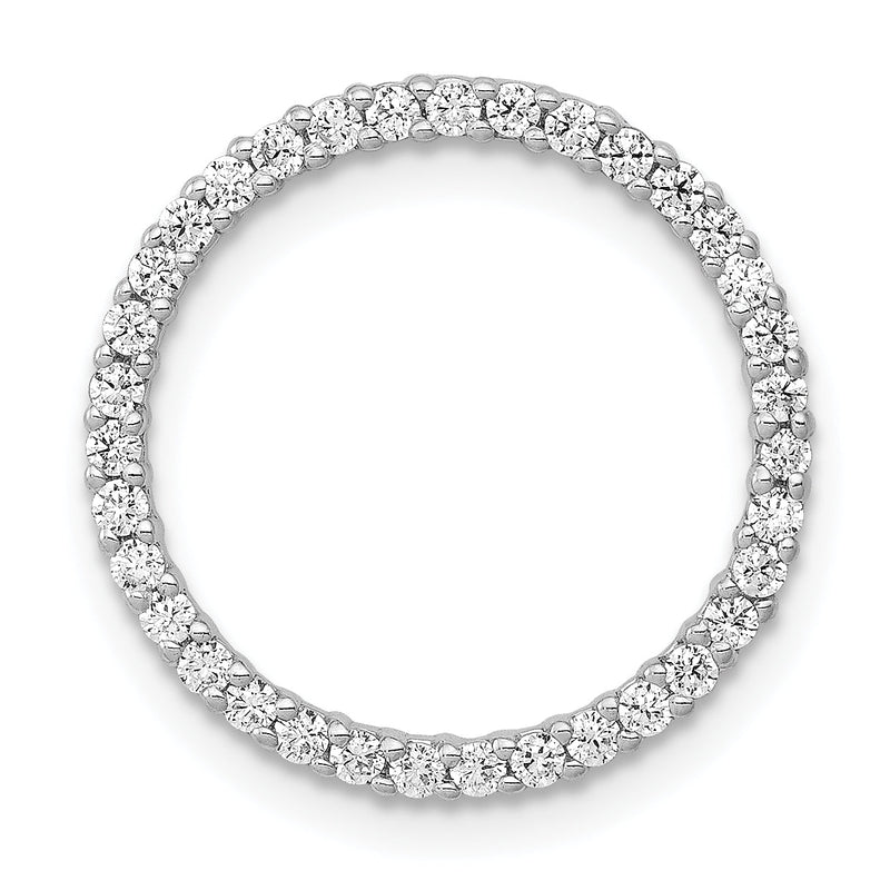 14K Weißgold Kreis-Kettenanhänger mit 0,33 ct. Labor-gezüchteten Diamanten VS/SI+ G+ zum Aufgleiten