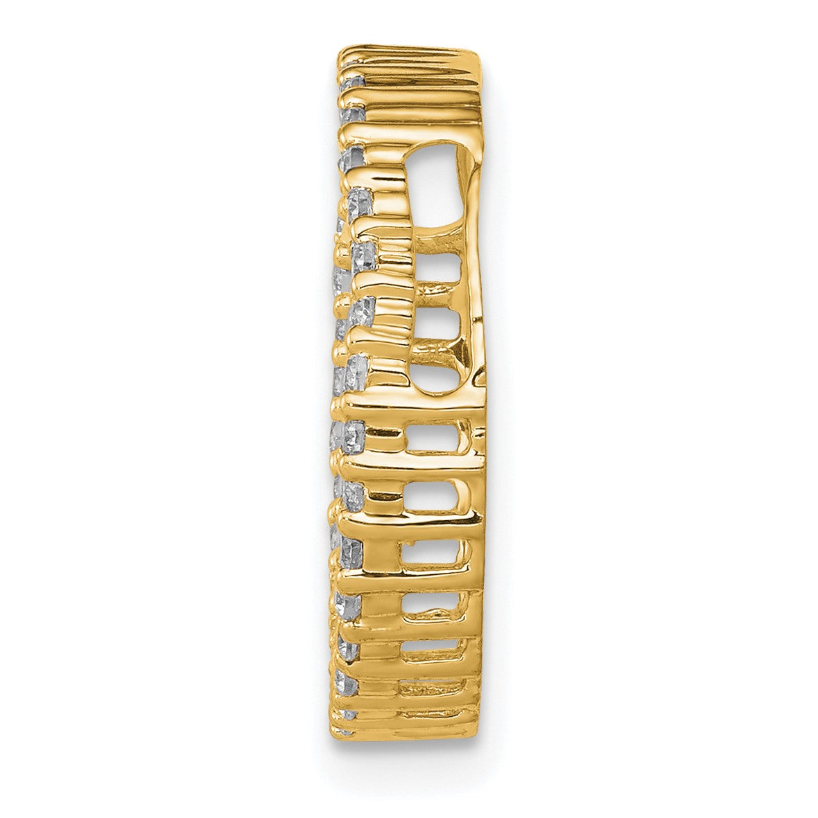 14K Gelbgold Poliert 1/3 Karat Diamant Kreis Kette Anhänger