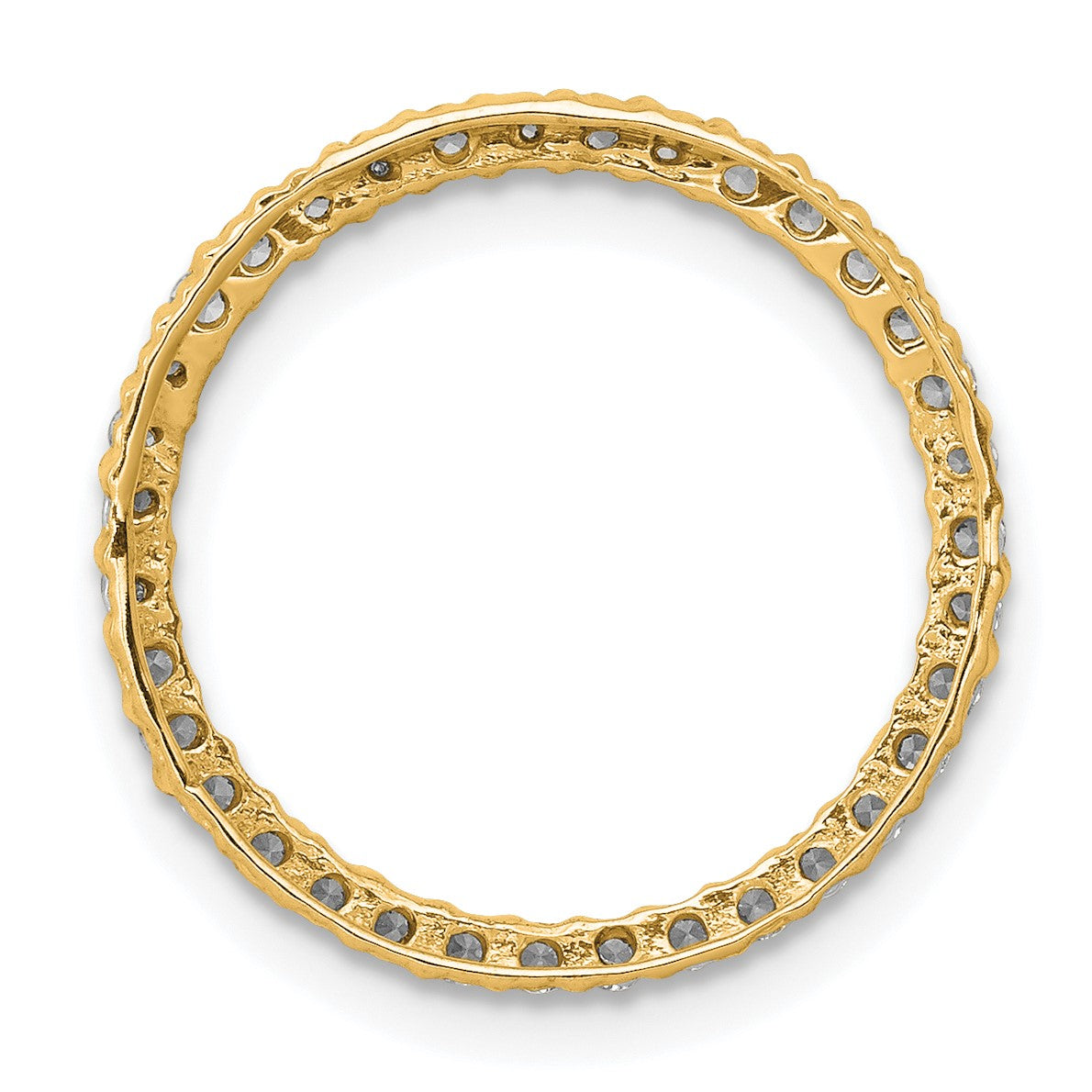 14K Gelbgold Poliert 1/3 Karat Diamant Kreis Kette Anhänger