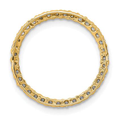 14K Gelbgold Poliert 1/3 Karat Diamant Kreis Kette Anhänger