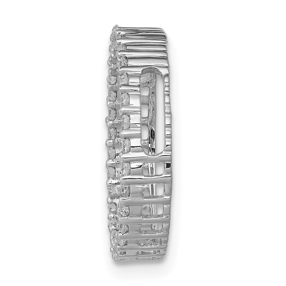 14K Weißgold 3/8ct. Echt Diamant Kreis Kette Anhänger