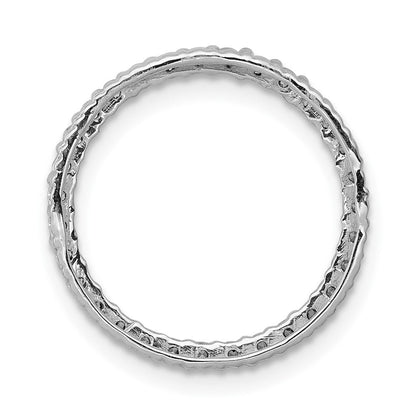 14K Weißgold 3/8ct. Echt Diamant Kreis Kette Anhänger