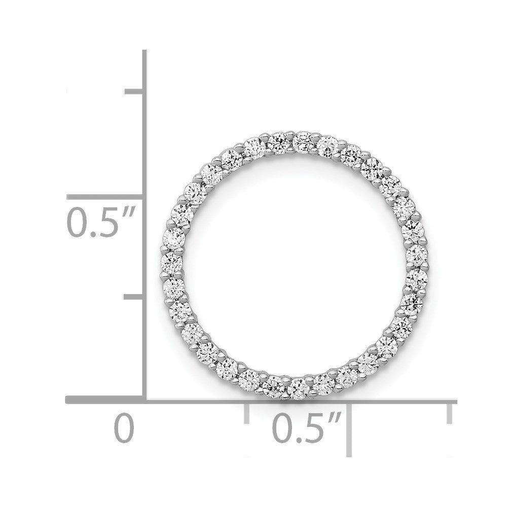 14K Weißgold 3/8ct. Echt Diamant Kreis Kette Anhänger