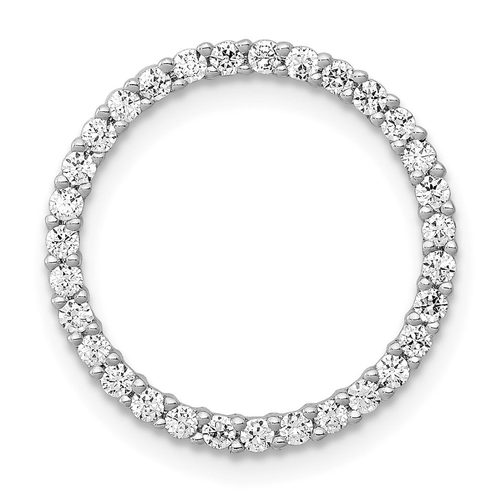 14K Weißgold 3/8ct. Echt Diamant Kreis Kette Anhänger