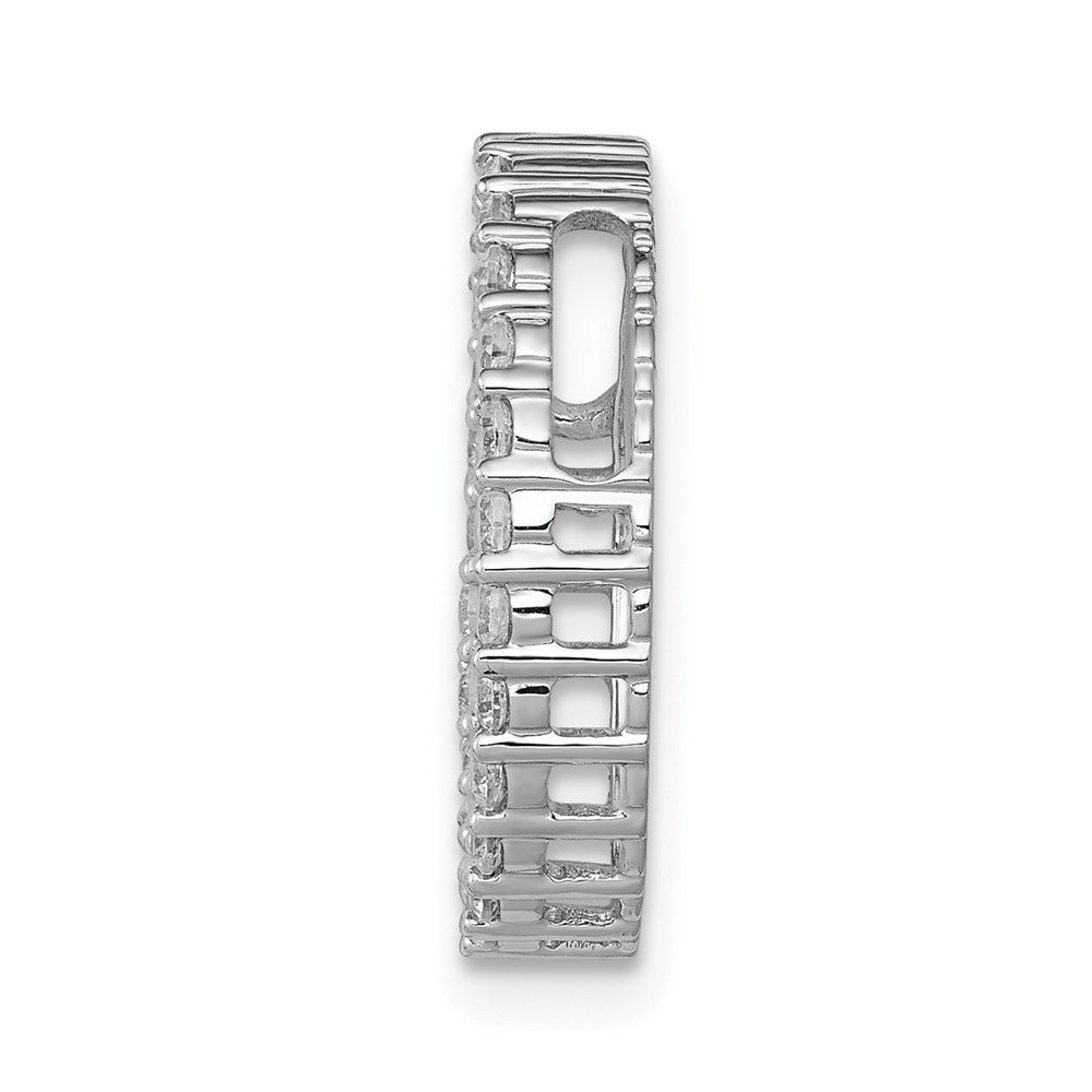 14K Weißgold 1/2ct. Echt Diamant Kreis Kette Anhänger