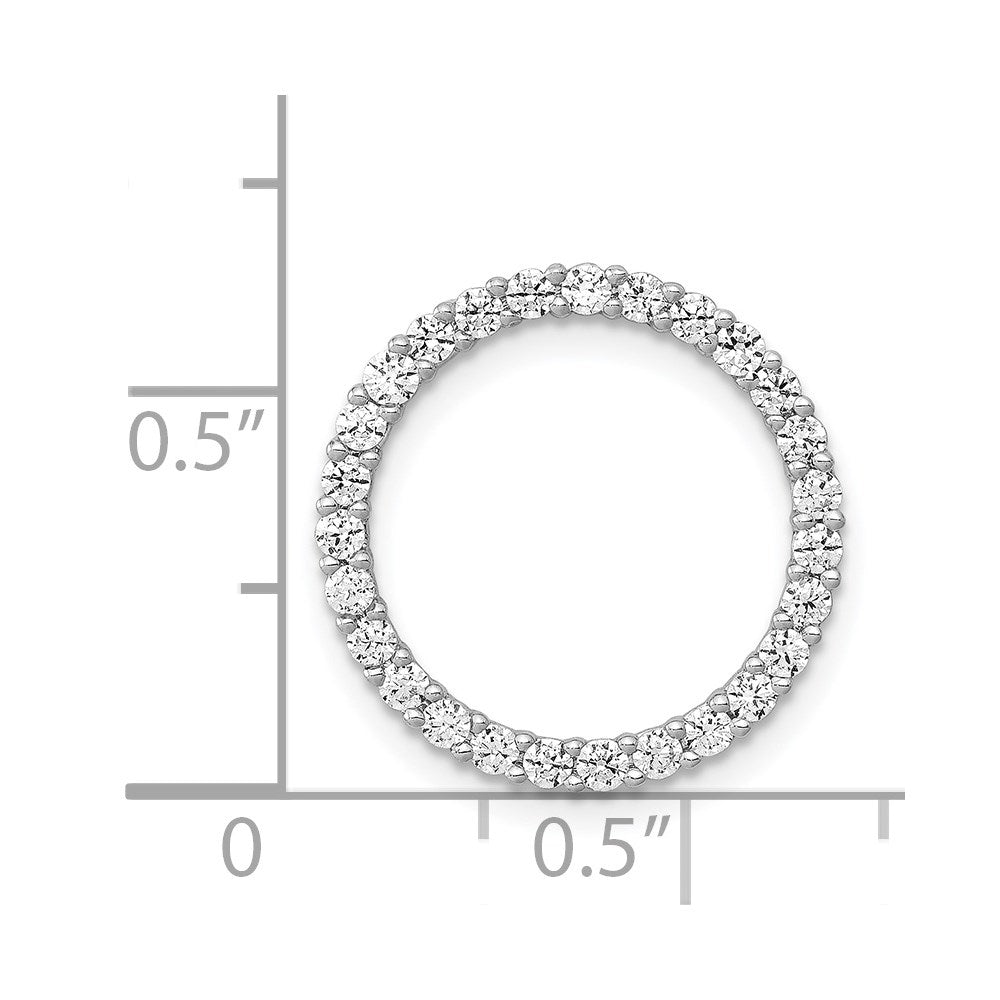 14K Weißgold 1/2ct. Echt Diamant Kreis Kette Anhänger