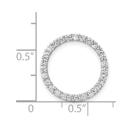 14K Weißgold 1/2ct. Echt Diamant Kreis Kette Anhänger