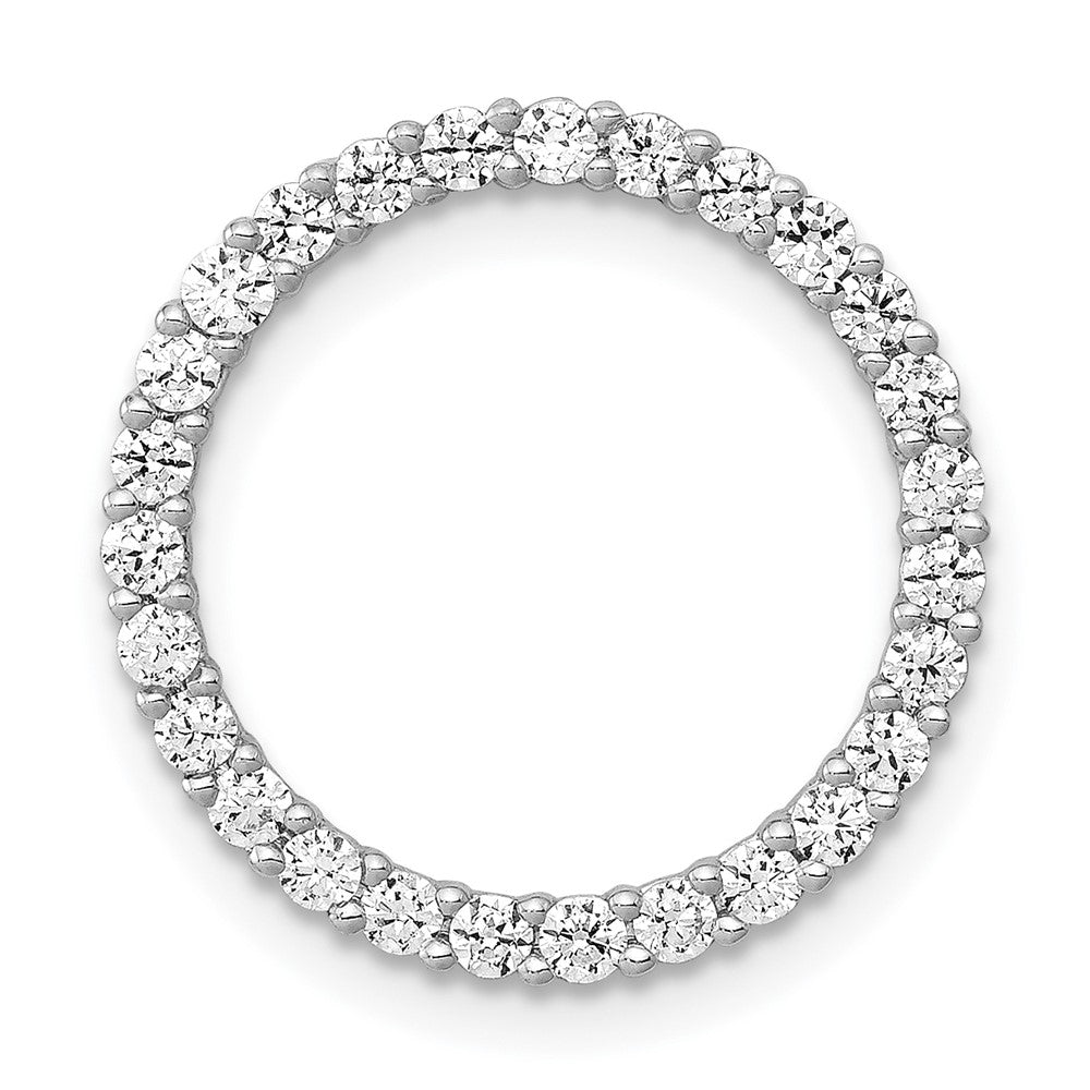 14K Weißgold 1/2ct. Echt Diamant Kreis Kette Anhänger