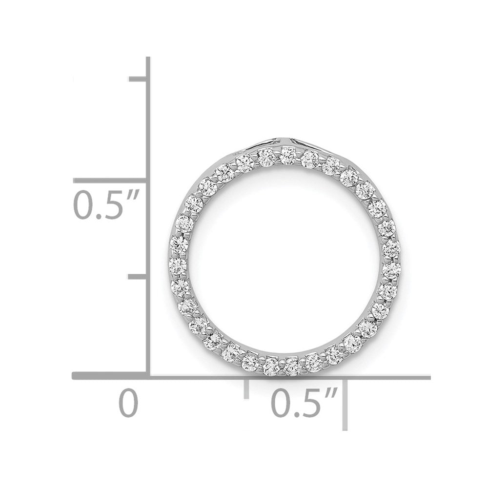14K Weißgold 1/4ct. Echt Diamant Kreis Kette Anhänger
