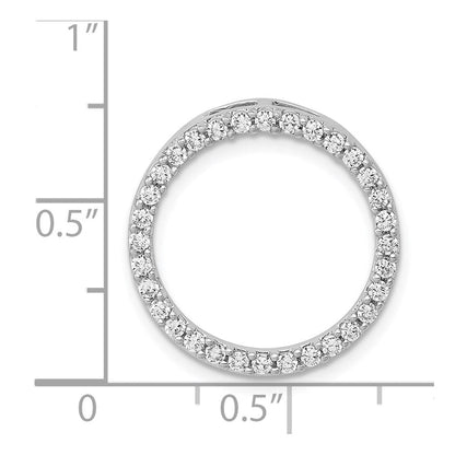14K Weißgold 1/2ct. Echt Diamant Kreis Kette Anhänger
