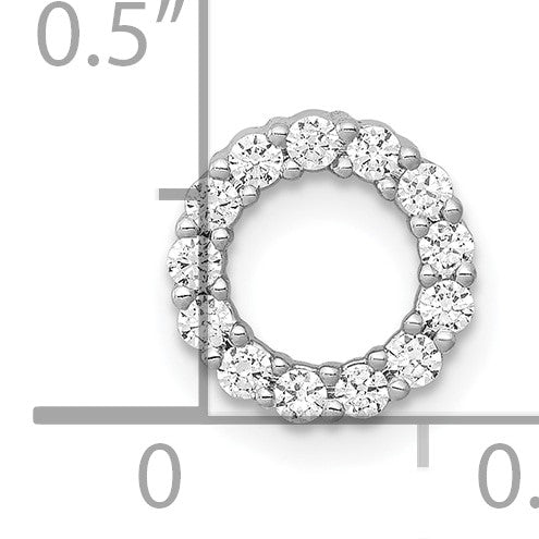 10K Weißgold 1/4ct. Diamant Kreis Kette Anhänger