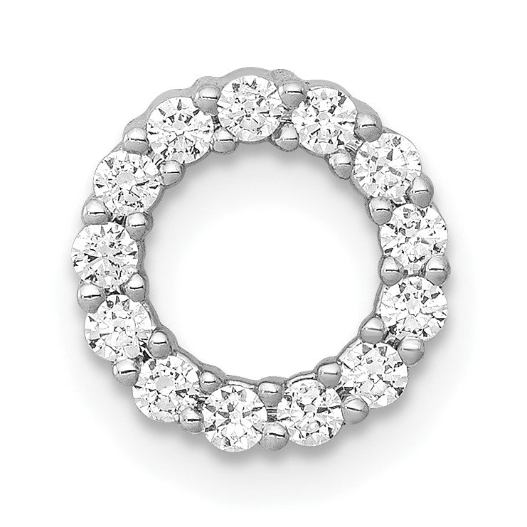 10K Weißgold 1/4ct. Diamant Kreis Kette Anhänger