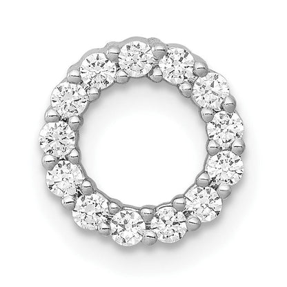 10K Weißgold 1/4ct. Diamant Kreis Kette Anhänger