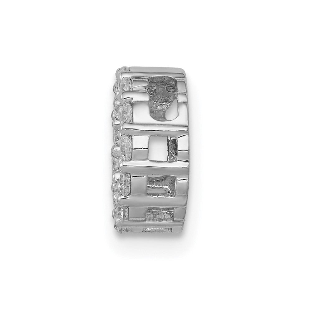 14K Weißgold 1/4ct. Echt Diamant Kreis Kette Anhänger