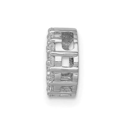 14K Weißgold 1/4ct. Echt Diamant Kreis Kette Anhänger