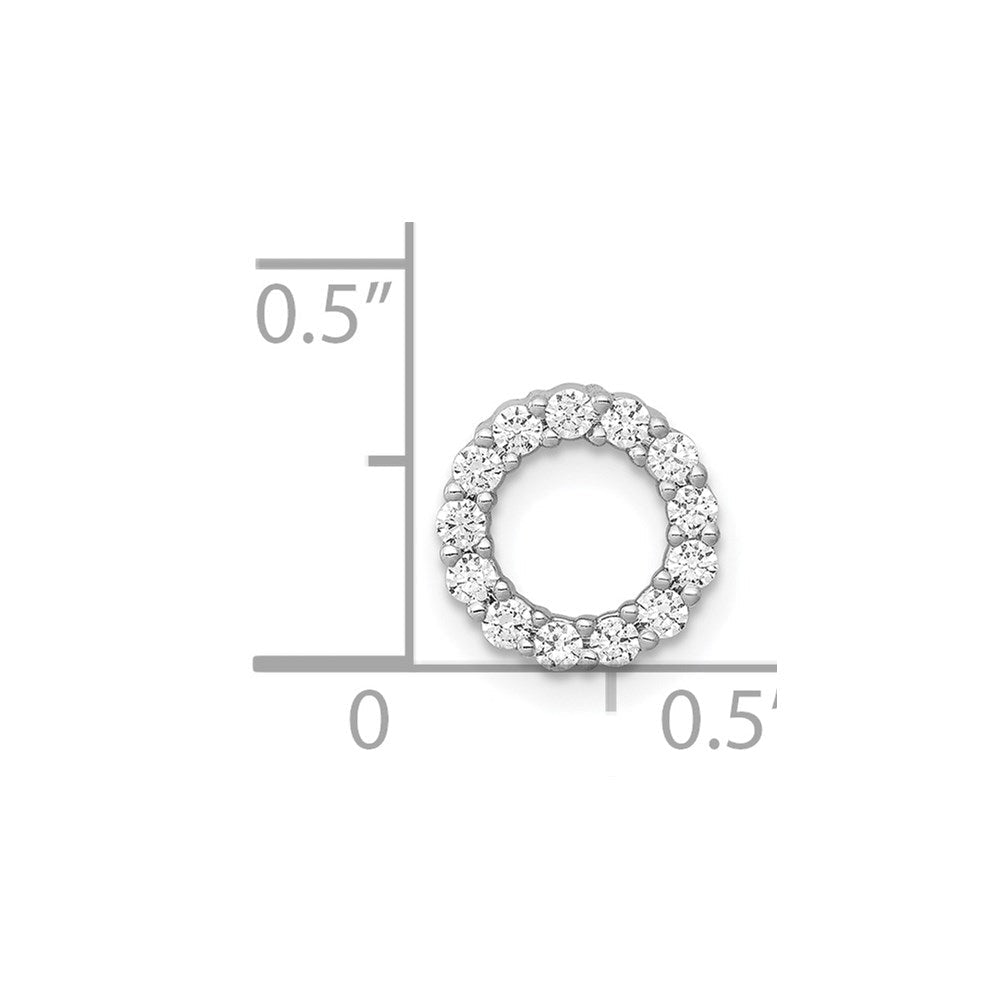 14K Weißgold 1/4ct. Echt Diamant Kreis Kette Anhänger