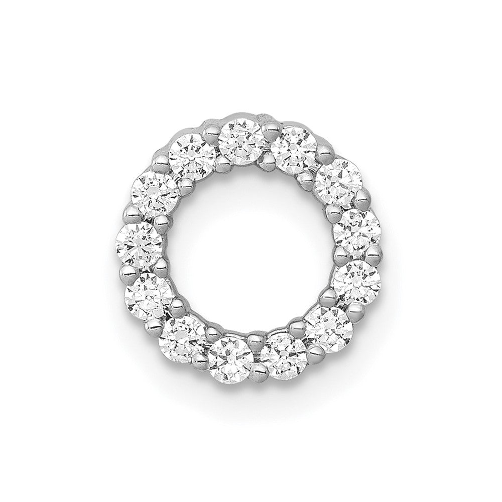 14K Weißgold 1/4ct. Echt Diamant Kreis Kette Anhänger