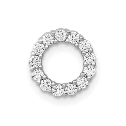 14K Weißgold 1/4ct. Echt Diamant Kreis Kette Anhänger