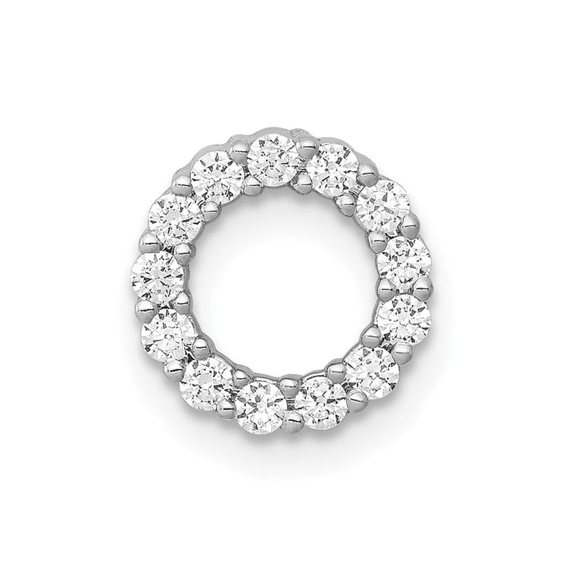 14K Weißgold 1/4ct. Echt Diamant Kreis Kette Anhänger