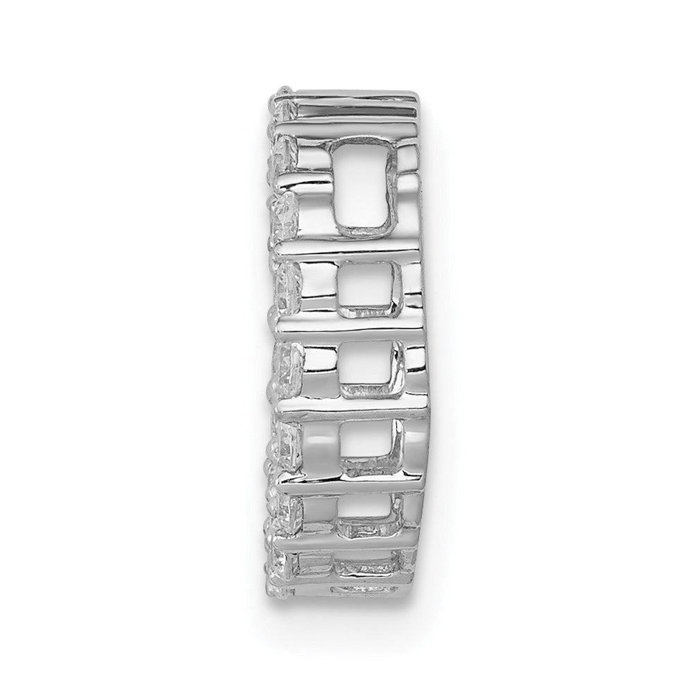 14K Weißgold 3/8ct. Echt Diamant Kreis Kette Anhänger